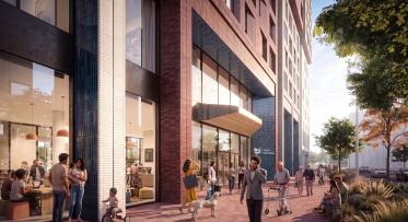 Rendering of a new Toronto Public Library branch coming to the eastern waterfront.